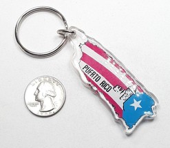 Puerto Rico Two Sided Souvenir Keyring Keychain - Flag and Frog - £4.62 GBP