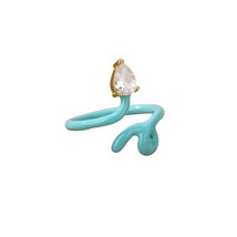 Colorful Zircon Snake Rings For Women Geometric Irregular Twisted Finger... - £19.93 GBP