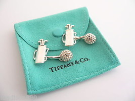 Tiffany &amp; Co Golf Cuff Links Golf Ball Set Cuff Link Cufflink Gift Love ... - £311.17 GBP