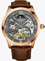 Stührling - 3921.4 - Automatic Skeleton Men Watch - Brown Leather Band - £239.46 GBP
