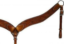 Showman Tooled Leather 2 Wide Contoured Breast Collar - $149.00