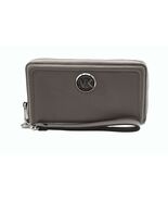 Wallet Michael Kors  Fulton Large Flat Leather Phone Case Wristlet Gray/... - $64.35