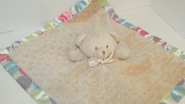 Blankets &amp; Beyond tan minky dot teddy bear baby security blanket circles dots - £31.64 GBP