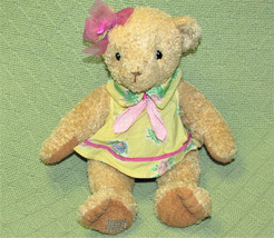 Cherished Teddies Priscilla Hillman 8&quot; Plush Stuffed Animal Dress Pink Heart - £14.10 GBP