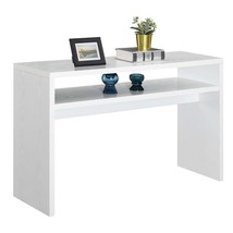 Modern FarmHome White Sofa Table Console Table with Bottom Shelf - $330.76