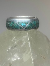 Zuni ring size 4 turquoise wedding pinky band sterling silver women - £34.26 GBP