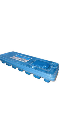 ICE CUBE TRAY w/Cover Turquoise Base/Clear Lid/Blue Line~for Brooth~No S... - $8.79
