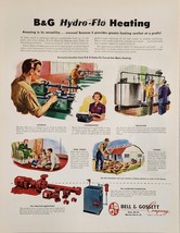 1950 Print Ad B&amp;G Hydro-Flo Heating Farms,Homes Bell Gossett Mortons Grove,IL - £12.50 GBP