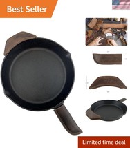Double-Layered Leather Hot Handle Holders - Handmade Bourbon Brown Set of 2 - $1,036.84 MXN