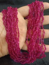 14 strands 20&quot; long each of Matte Avocado Ruby Red Seed Beads Necklace - £14.46 GBP