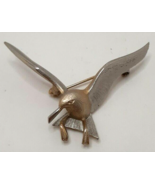 Silver Tone Pewter Seagull in Flight Brooch Pin Vintage - £15.29 GBP