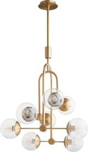 Pendant Cyan Design Drea Mid-Century Modern 8-Light Aged Brass Clear Glass Iron - £1,238.20 GBP