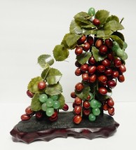 VTG Grape Bonsai Tree Vine Jade Marble Stone Sculpture China Oriental As... - £229.86 GBP