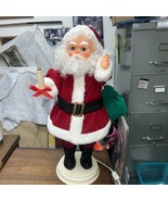 Vintage Rennoc Christmas Santa Claus Animated Illuminated candle w/ gree... - $2,436.92 MXN