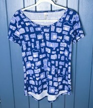 Lularoe Blue Camera Print Classic T High Low Shirt Size XS - £3.91 GBP