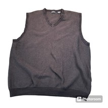 IZOD Sweater Vest Mens XXL Solid Black Cotton Simple Timeless Heritage Golf - $24.99