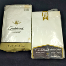 Fieldcrest and Wondercale White Pillowcases 2 pkg of 2 Sealed Cotton 42x38 READ - £33.51 GBP