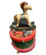 Santa Claus Is Coming Town Melodies Wooden Revolving Musical Figurine - $19.68