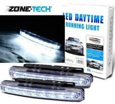 White Car 12V DC Head Lamp Daytime Running Light 8 LED DRL Daylight Kit - £23.31 GBP