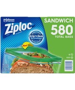 580 Ziploc Easy Open Tabs Sandwich Bags 145 Count Pack of 4 Grip-n-Seal ... - $564.31 MXN