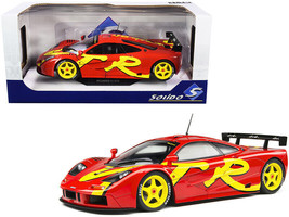 1996 McLaren F1 GTR Short Tail Launch Livery Red w Yellow Graphics 1/18 Diecast - £58.57 GBP