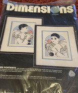 Dimensions Crewel Kit Clown Portraits 8 x 10 1985 New - $33.94 CAD