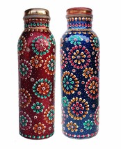 Copper Water Bottle Drink Ware Set Ayurveda Health set Container - £50.49 GBP