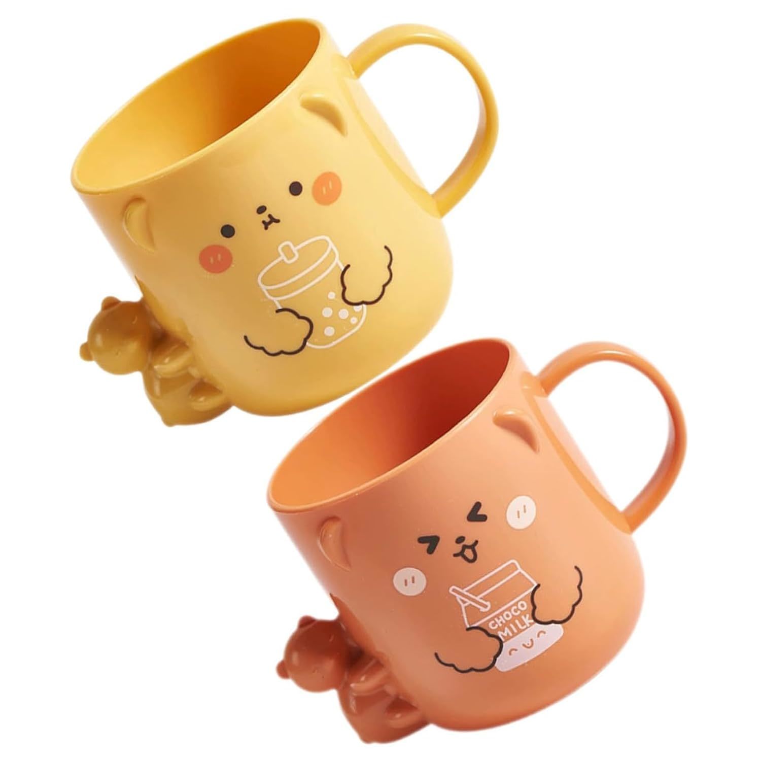 2 Pcs Children'S Plastic Mug Bathroom Cup Spit Cup Bathroom Brushing Cup Plastic