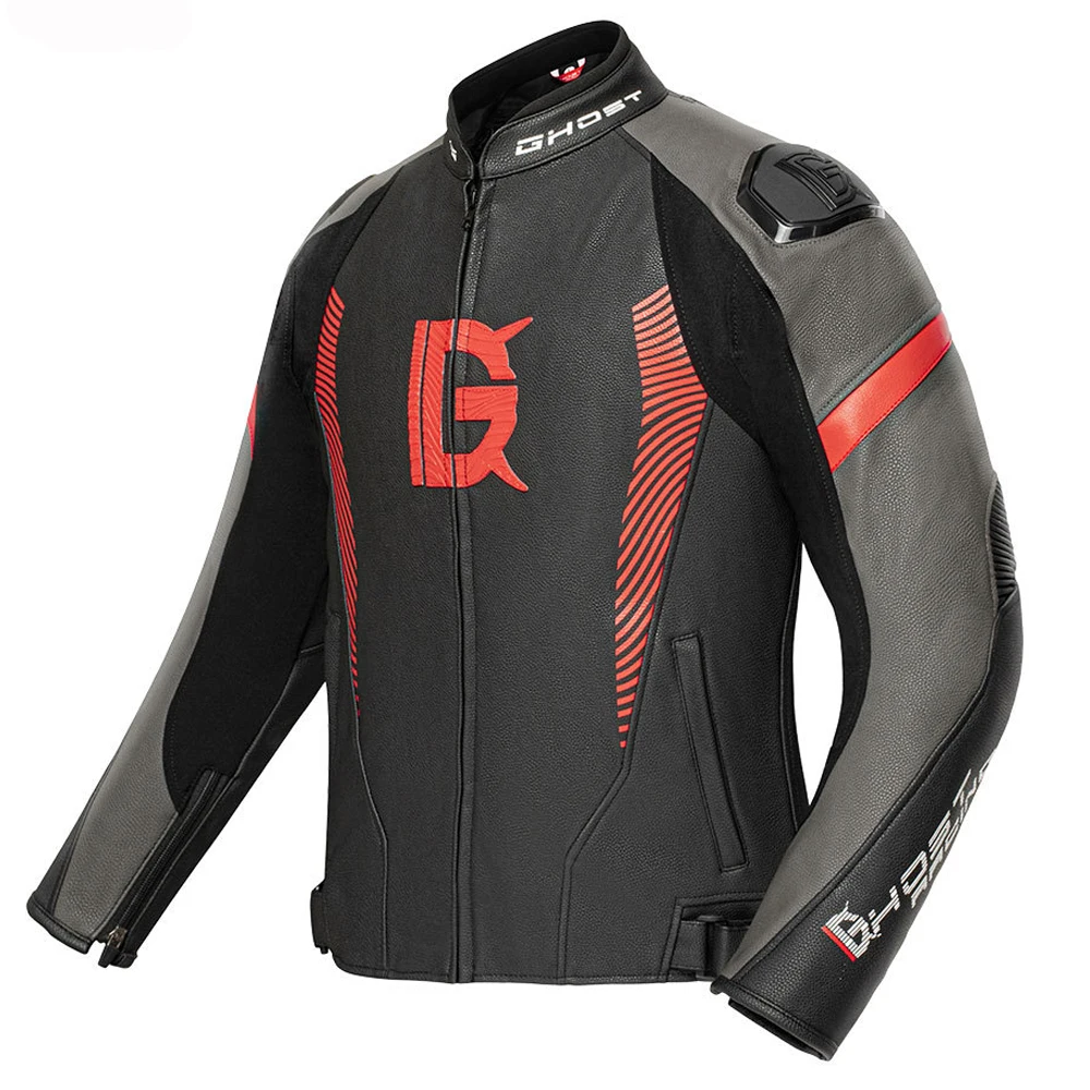 GHOST RACING Winter Waterproof Motorcycle Jacket PU Leather Chaqueta Moto Men - £108.02 GBP+
