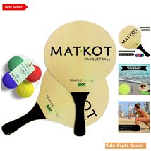 Professional Kadima Paddle Ball Set - 2 Water-Resistant Rackets &amp; 4 Balls - $37.57