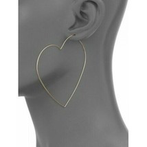 Design Lab Gold Tone Heart Hoop Earrings Nwt - £17.64 GBP