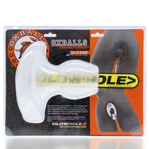 GLOWHOLE 2  BUTT PLUG WITH LED INSERT HOLLOW TUNNEL LARGE CLEAR FROST - $79.19