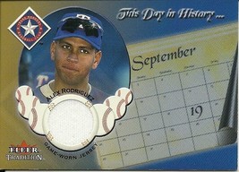 2002 Fleer Tradition Update This Day In History Game Used Jersey Alex Rodriguez  - £5.87 GBP