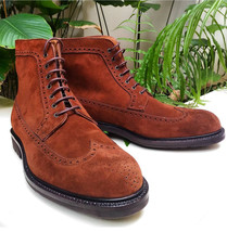 NEW Handmade Men&#39;s Tan Color Lace Up boot, Men&#39;s Wing Tip Suede Formal Boot - £123.04 GBP