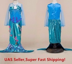 Princess Girl&#39;s Mermaid Costume Dress , Kids Costume for 2- 10 Years - £10.88 GBP+