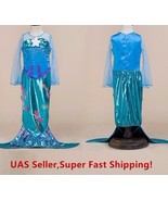 Princess Girl&#39;s Mermaid Costume Dress , Kids Costume for 2- 10 Years - £10.88 GBP+