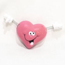Valentine&#39;s Day Heart Spring Arms Happy Smiley Lapel Pin 1.5&quot; Resin 1980s Russ - £9.49 GBP