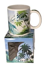 *NEW* Hawaii Mug Cup -Islands, Palm Trees &amp; Waves ~&quot;Island Waves Hawaii&quot; - £13.09 GBP