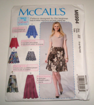 McCall&#39;s M6994 LEARN TO SEW Skirts w/ Hemline Options Size L - XXL UNCUT - $165.85 MXN