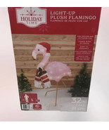 32&quot; Tall Holiday Time Light Up Plush Flamingo Christmas Yard Decoration - £51.08 GBP