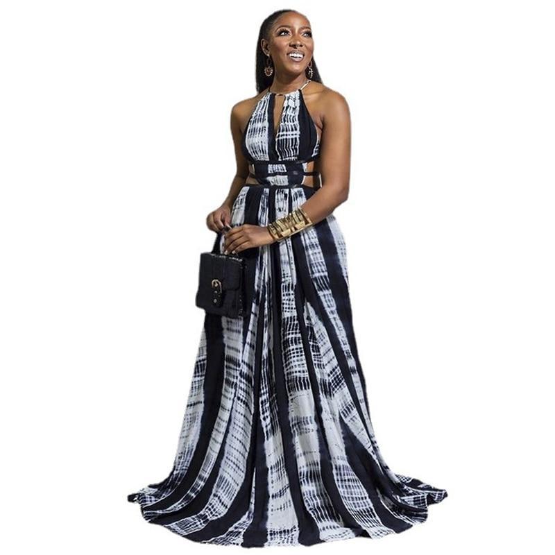 Backless Sleeveless Irregular Print Maxi Dress Item image 8