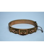 Victorian Hinge Bracelet Rose Gold Plated Copper Small Antique Ornate Je... - £76.07 GBP