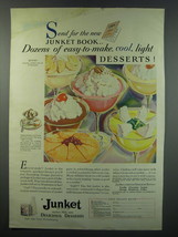 1930 Junket Powder Ad - Send for the new Junket book.. Dozens of easy-to-make - £14.57 GBP