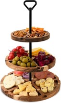 Elegant Charcuterie Boards Three Tiered Acacia Cheese Board, And Daily U... - $42.95