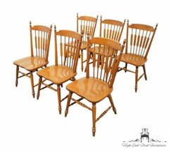 Set Of 6 Tell City Furniture Hard Rock Maple Colonial Style Cattail Back Dini... - £1,690.65 GBP