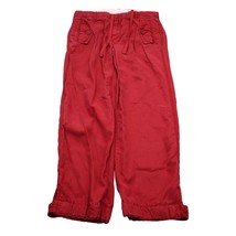 Gap Pants Womens 4 Red Low Rise Drawstring Zip Button Adjustable Hem Capri - £23.35 GBP