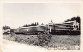 Long Logging C&amp;NW Railroad Car Washington 1950s RPPC Real Photo postcard - £6.27 GBP