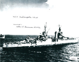 Arthur Leenerman signed Vintage B&amp;W 8x10 Photo 1945 USS Indianapolis CA-35 Survi - £53.45 GBP