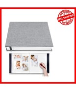 Magnetic Self-Adhesive Scrapbook Album - 120 Photo Capacity, Grey Linen - $31.66 CAD