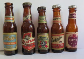 VTG Lot 5 Mini Beer Bottles Hamm&#39;s P S,  RUPPERT, Blatz, EDELWEISS, Fals... - $43.69